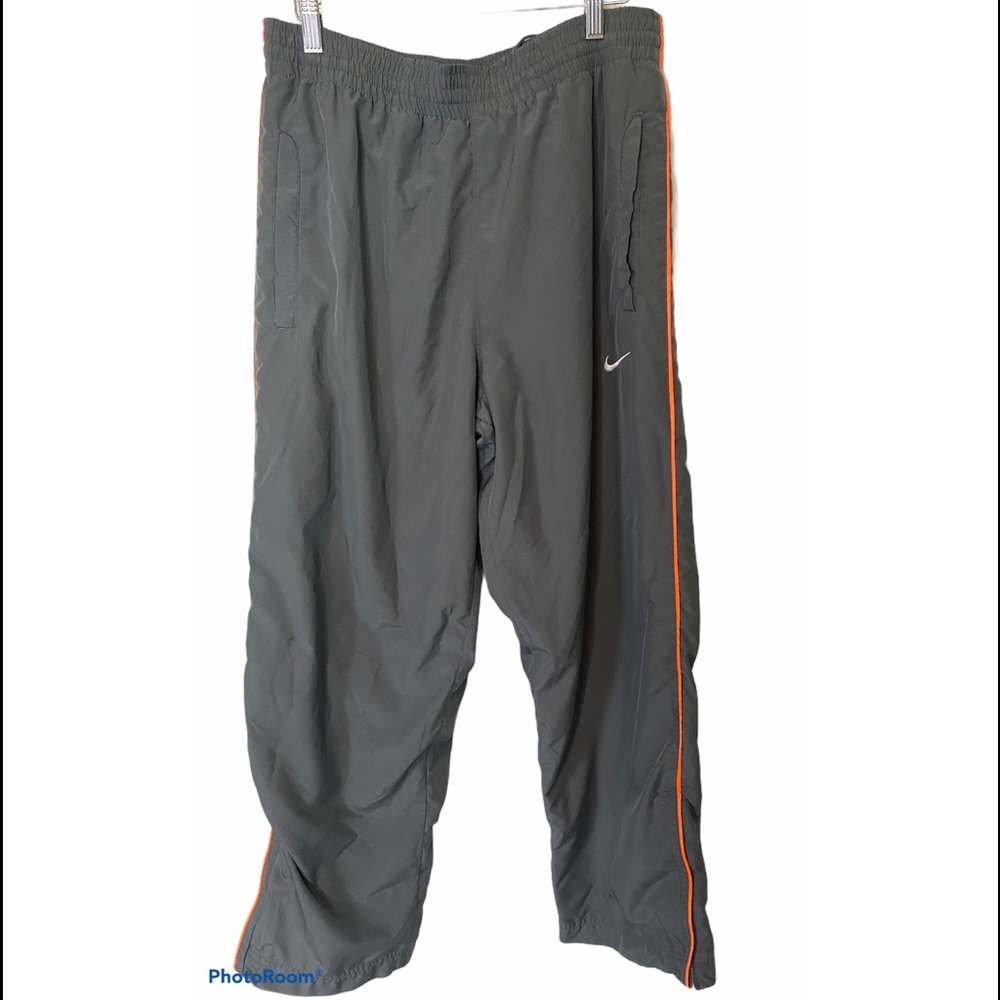 Nike Warm Ups Size Small Gray W/ Orange Stripe